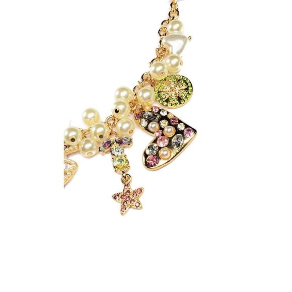 Charm Necklace Starfish Lips Cocktail Heart Lime Pearl Pendant Necklace - Picture 9 of 11